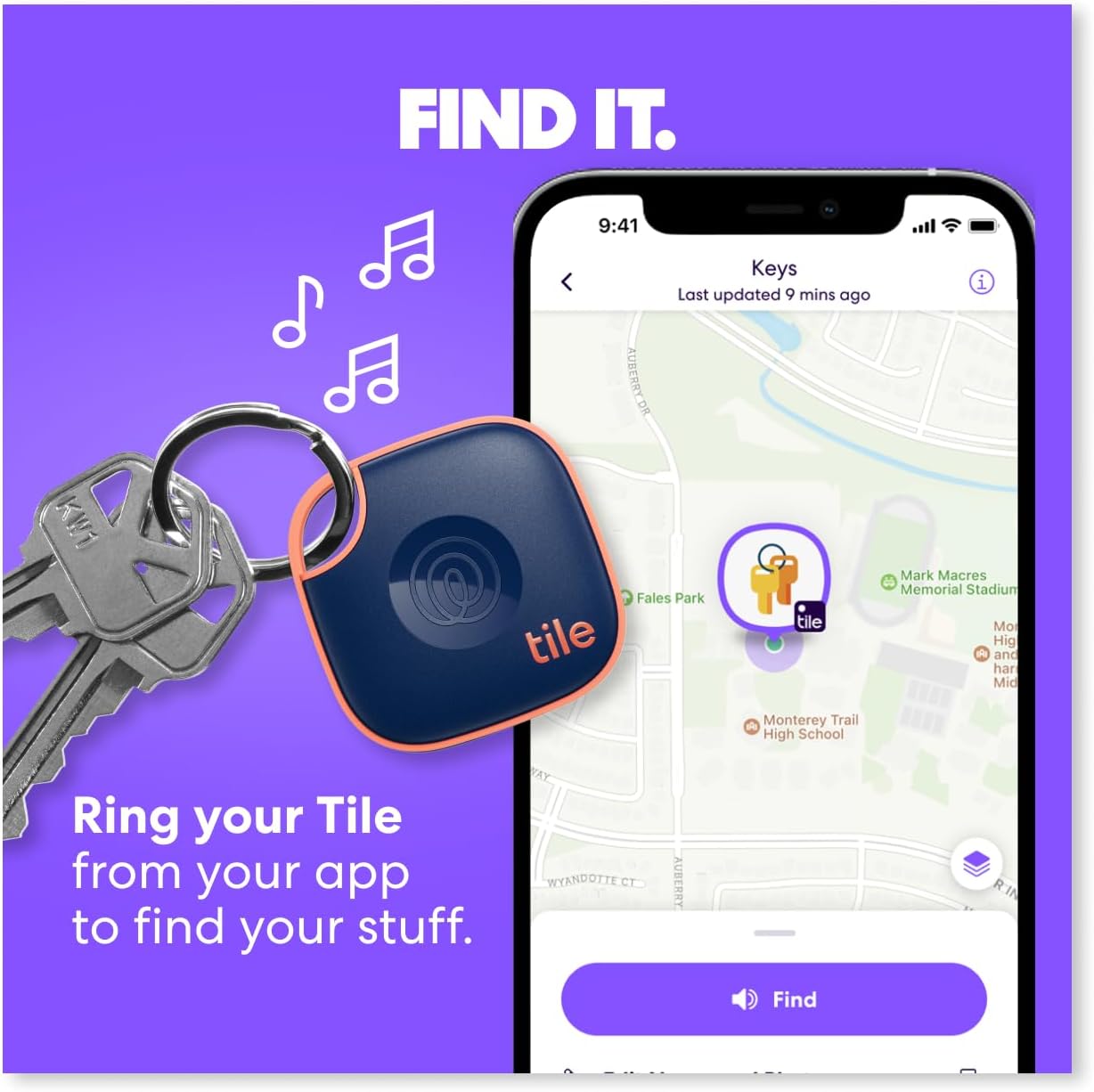 Tile by Life360 Mate - Bluetooth Tracker, Keys Finder and Item Locator for Keys, Bags and More. Phone Finder. Both iOS and Android Compatible. 2-Pack (Black/White)