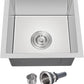 15 x 15 Inch Undermount Kitchen Sink, T-304 Stainless Steel Handmade Single Bowl Kitchen Bar Sink or Prep Small Sink (Brushed)