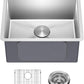Kraus KHU101-21 Standart PRO 16 Gauge Undermount Single Bowl Set (4 Item Bundle: Sink, Bottom Grid, Drain Assembly, Kitchen Towel), 21 Inch, Stainless Steel