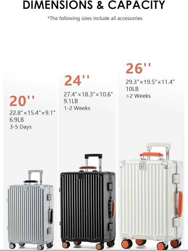 HotWay Carry On Luggage with Leather Handle, PC Zipperless Suitcase with Spinner Wheels and TSA Locks, 22x14x9 Airline Approved Luggage for Travel, Silver, 20 Inch