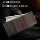 Jenoss Smart Wallet For Men: Full Grain Leather, Handcrafted, Slide Metal Pop Up Case, Slim RFID Blocking Credit Card Holder, Compact 12 Cards Slot Organizers, ID, Money Clip (Brown & Cream)