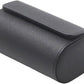 Longjet Watch Roll Travel Case for Men Portable Watches Organizer Box with Removable Velvet Pillow Holder (2 Slot Black Cross)
