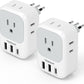 Italy Travel Plug Adapter 2 Pack, TESSAN Italy Power Adaptor with 4 Outlets 3 USB Charger (1 USB C Port), Type L Adapter for US to Chile Ethiopia Libya Syria Tunisia Uruguay