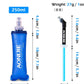TRIWONDER Collapsible Water Bottles TPU Soft Flask Running Bottles BPA-Free Sports Flasks for Hiking Climbing Camping (250ml/8.45oz with Straws - Pack of 2)