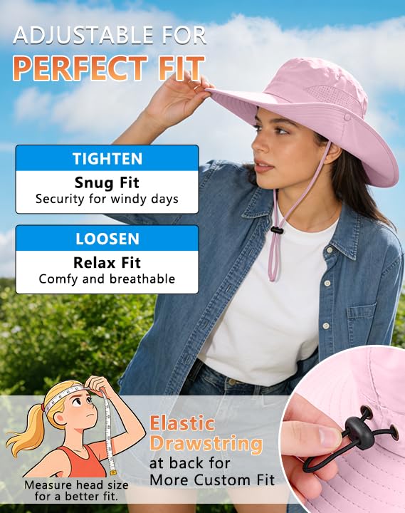UPF 50+ Wide Brim Sun Hat with Neck Flap