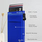 Aluminum Wallet for Men - RFID Protected, Scratch Resistant, Large Capacity, Extra Pocket, Sliding Button, Blue