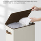 SOLEDI Slim Laundry Hamper with Lid, Narrow Laundry Basket with Removable Bags, Dirty Clothes Hamper with handle, Small Hamper perfect for Laundry room, Bathroom, Bedroom, Small spaces. 70L Beige