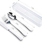 Travel Utensils With Case, Stainless Steel Reusable Portable Utensils Set With Case, Lengnoyp Travel Silverware Set