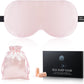Silk Sleep Mask Eye Cover, 100% Mulberry Silk Women Men Eye Mask for Sleeping Blackout with Adjustable Straps, No Pressure Soft Blindfold Night Eye Shade, Eyemasks for Travel (Pink)