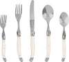 French Home Laguiole 20 Piece Flatware Set – 18/10 Stainless Steel Flatware Set for 4 – Luxurious Ivory-Colored Utensil Set w/Knives, Spoons and Forks