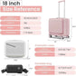 3 Piece Luggage Set 16 Inch Carry On with Front Opening, Expandable PC Hardshell Suitcase with 14" Cosmetic Case & Handbag, Lightweight Underseat Rolling Luggage with TSA Lock & PVC Cover