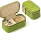 Small Travel Jewelry Case, Mini Tiny Plush Velvet Jewelry Box for Women and Girls, Pocket Size Jewelry holder organizer for Rings Earrings and Small Items(Lime Green)