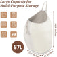 MCleanPin 87L Washable Laundry Bag with Handles, Travel Laundry Bag with Build in Divider, Beige with Divider