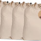 LFH Home Large Premium 100% Cotton Canvas Laundry Bag with Drawstring and Handles Heavy Duty, Multi-Use, and Washable for Home, Travel, College or Storage 20x30 (Pack of 4)-Natural
