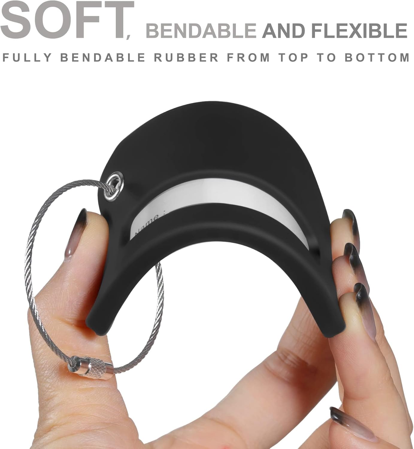 8 Pcs Luggage Tags for Suitcases, 26 Initial Letter Travel Luggage Baggage Identification Labels ID Tags Fully Bendable Tags with Stainless Steel Loop (Letter G, Black)