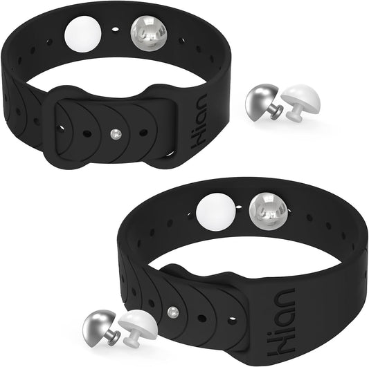 Motion Sickness Bands Sea Sickness Wristbands Adjustable Anti-Nausea Acupressure Wristband for Motion & Morning Sickness-（1 Pair Black）