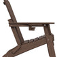 Folding Adirondack Chair with Cup Holder Set of 4, HDPE Patio Chairs,All-Weather Outdoor Chairs for Backyard, Deck,Fire Pit-Coffee