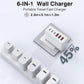 100W USB C Wall Charger,6-Port PD Fast USB C Charging Block,3 Type C+3Type A Multiport Plug,6 in 1 Charger Compatible with for iPhone 16/15/14/13/12/ProMax,iPad,AirPods4,Galaxy S25/S24,Watch,AirPorts - Roamly