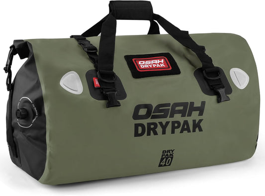 Waterproof Duffel Bag - Motorcycle Dry Bag Tail Bag with Large Storage Space, Waterproof Luggage Duffle Bags with Outer Mesh Zipper Pocket for Camping, Kayaking, Fishing & Traveling - Roamly