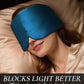 Zenssia Satin Sleep Mask for Women and Men, Lightweight Padded Eye Mask with Adjustable Strap, Comfort Blackout for Travel and Nap - Peacock Blue
