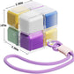 Purse Pill Organizer,Magnetic Cube Cute Pill Box,Pill Compact with 8 Compartment,Vitamin Container Weekly Pill Case (Multi-Color)