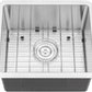 17 in. x 15 in. x 9 in. 16-Gauge Stainless Steel Undermount Single Bowl Bar Prep Kitchen Sink with Bottom Grid Set, Silicon Dishrack, Pot Mat and Strainer