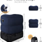 Sunany Inflatable Foot Rest Pillow for Travel, Kids/Adults Airplane Travel Pillow-Adjustable Height Cushions,for Kids to Sleep While Traveling,Suitable for Office, Home and Any Travel（Blue）