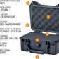 MEIJIA Portable All Weather IP67 Waterproof Protective Case, Hard Case,Camera Case With Customizable Foam,Fit Use of Drones, Cameras,Equipments (Black, 8.12x6.56x3.56inches)