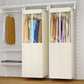 Univivi Garment Bags for Hanging Clothes, 2 Pack Large Clothes Storage Bags Closet Organizer with Clear Window, Premium Hanging Garment Storage Bag for Suits, Coats, Dresses, 54" (Beige)