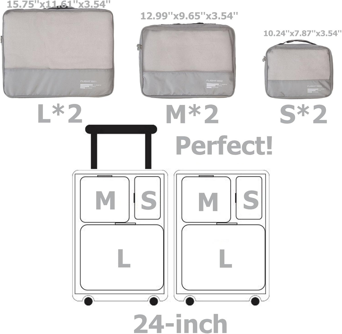 Packing Cubes Set Travel Luggage Organizers Suitcase Lightweight Accessories - Roamly