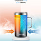 KXIAOCHEN 20oz Insulated Coffee Mug with Lid, Stainless Steel Coffee Cup, Double Wall Vacuum Coffee Tumbler with Handle, Premium Thermal Travel Coffee Mug (Glitter Black)