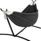 Lazy Daze Hammocks Double Hammock with 9ft Space-Saving Steel Stand Includes Portable Carrying Case, 450 Pounds Capacity (Dark Grey)