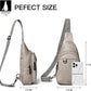 7L Sling Bag for Women Men Leather Small Sling Backpack Daypack Anti Theft Fanny Pack Crossbody Purse Travel