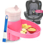 Complete Kids Travel Tray Kit - Easily Expands Cup Holder into 360° Cup & Travel Tray for Kids Car Seat, Booster, and Stroller - Toddler Road Trip Essentials Set Includes Coaster & Brush (Pink)