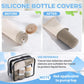 16Pack Travel Bottles for Toiletries, TSA Approved Travel Size Toiletries Containers Set, Silicone Leak Proof Refillable Bottles Elastic Sleeves Creams Jars Accessories Kit W/Clear Bag (Cream)
