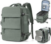 Vacuum Backpack With Vacuum Compression,Expanded Travel Laptop Backpacks For Women Men,Carry On Backpack Vacpack Backpacks With Pump Seal Packing, Personal Item Travel Bag Olive Green - Roamly