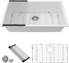 33 Granite Composite Kitchen Sink - Donsdey 33×19 Inch Undermount Kitchen Sink White Granite Quartz Composite Under Counter Single Bowl Sink Basin