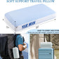 YOUR MOON Memory Foam Travel Pillow, Pure Cotton Cover, Compressible Camping Pillow for Sleeping, Portable Backpacking Support Pillows for Hiking, Car & Airplane (Blue White)