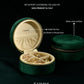 TAIMY Travel Jewelry Case, Small Round Velvet Travel Jewelry Box for Women Girls, Portable Tiny Jewelry Travel Organizer Boxes for Rings Earrings Necklaces Bracelets(Emerald Green)