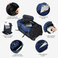 Vomgomfom 86L Collapsible Wheeled Luggage with Removable Backpack Straps,Waterproof Rolling Duffle Bag with Quilted Base,No Telescope Handle,Navy - Roamly