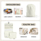 WVM Packing Cubes for Travel, 8 Set Luggage Organizer Bags with Shoe Bag, Toiletry Bag & Laundry Bag, Travel Accessories Essentials Packing Organizer, Beige - Roamly