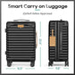Joyway 20 Inch Carry on Luggage with Front Pocket, PC Hardshell Carry-on Suitcase with USB Port and Cup Holder, 21.5x14.2x9 Airline Approved, Luggage with Spinner Wheels and TSA Lock (Black)