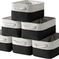 TheWarmHome Storage Bins for Shelves - 6 Pack 11.8x7.8x5.2 inch Collapsible Storage Cubes, Basket for Gifts Empty Closet Organizing Dog Toy Box (White & Black)