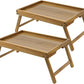 VaeFae Acacia Bed Table Tray, Wooden Breakfast Tray with Folding Legs, Bed Tray for Eating and Laptop, Eating Trays for Bedroom, (2 Pack)