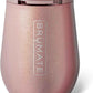 BrüMate Uncork'd 14oz 100% Leakproof Insulated Wine Tumbler | Locking Lid | Insulated Stainless Steel Wine Glass | Perfect For Travel & Outdoors | BPA-Free (Glitter Rose Gold)