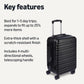 Amazon Basics 21" Hardside Carry-On Luggage, Hardshell Suitcase With Wheels, Expandable For Up to 25% More Space, With Scratch-Resistant Surface, Four Multi-directional Wheels, Black - Roamly