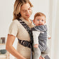 BabyBjörn Baby Carrier Mini, Anthracite/Landscape Print, Cotton | Newborn Carrier (7-25 lbs), Ergonomic, Easy-to-Use