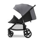 Mompush Nova Baby Stroller for Toddler, Infant & Newborn | Spacious Seat & Lie-Flat Mode | Compact One-Hand Fold, UPF 50+ Canopy & All-Wheel Suspension | Includes Rain Cover & Cup Holder, Grey