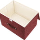 TYEERS Collapsible Storage Boxes, Washable Fabric Storage Bins with Lids, 14.9x9.8x9.8 inches, 2 Pack, Red Wine