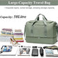 Large Travel Duffle Bag,Carry on Overnight Weekend Bag with Shoes Compartment,Weekender Bags for Women for Travel Business Trips Sport Hospital,Olive Green